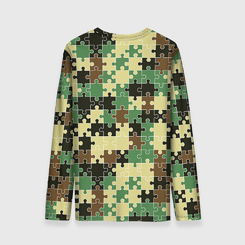 Мужской лонгслив Красочный камуфляжный пазл / 3D-принт – фото 2