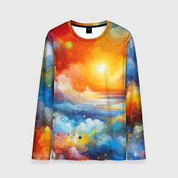 Лонгслив мужской Закат солнца - разноцветные облака, цвет: 3D-принт
