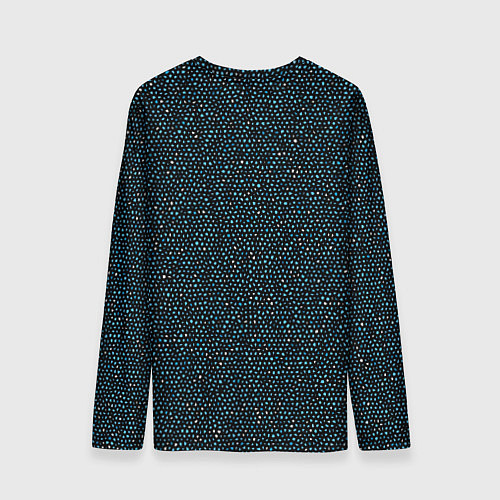 Мужской лонгслив Мелкая мозаика чёрно-синий / 3D-принт – фото 2