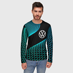 Лонгслив мужской Volkswagen electro hexagon, цвет: 3D-принт — фото 2
