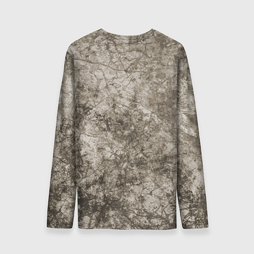 Мужской лонгслив Абстракция - серый грязный гранж / 3D-принт – фото 2