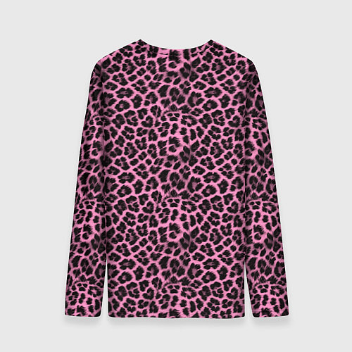 Мужской лонгслив Шкура леопарда в черно розовую текстуру / 3D-принт – фото 2