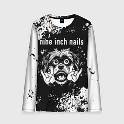 Мужской лонгслив Nine Inch Nails рок пес