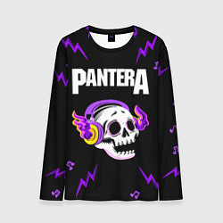 Мужской лонгслив Pantera неоновый череп
