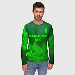 Лонгслив мужской Rainbow Six - green gradient посередине, цвет: 3D-принт — фото 2
