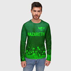 Лонгслив мужской Nazareth - green gradient посередине, цвет: 3D-принт — фото 2
