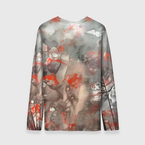Мужской лонгслив Катрина в цветах / 3D-принт – фото 2