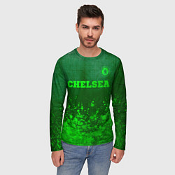 Лонгслив мужской Chelsea - green gradient посередине, цвет: 3D-принт — фото 2