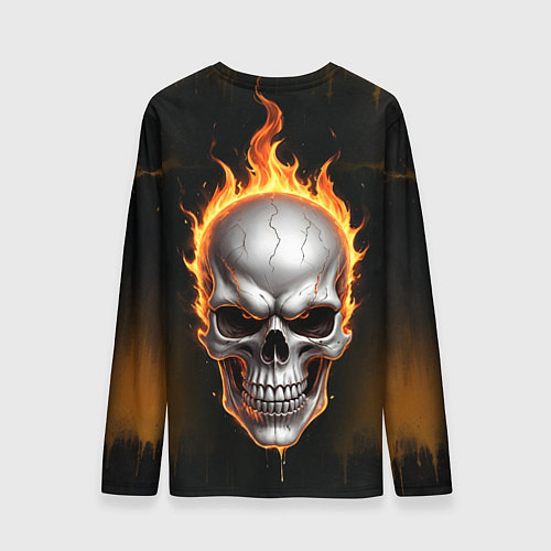 Мужской лонгслив Череп в огне / 3D-принт – фото 2