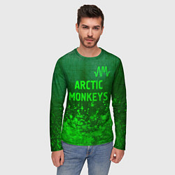 Лонгслив мужской Arctic Monkeys - green gradient посередине, цвет: 3D-принт — фото 2