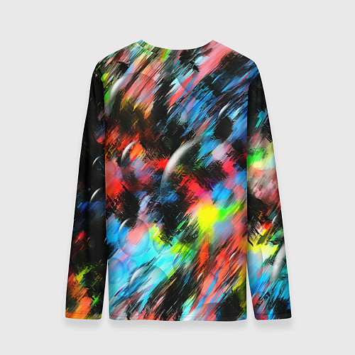 Мужской лонгслив Цветные краски абстракция / 3D-принт – фото 2