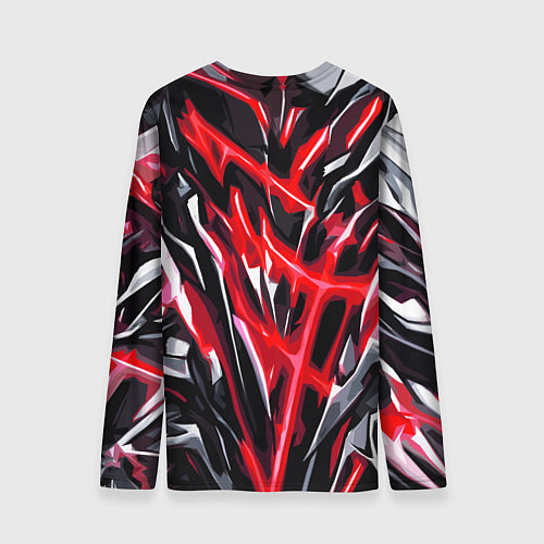 Мужской лонгслив Красная энергетическая абстракция / 3D-принт – фото 2