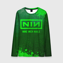 Мужской лонгслив Nine Inch Nails - green gradient