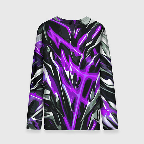 Мужской лонгслив Фиолетовая энергетическая абстракция / 3D-принт – фото 2