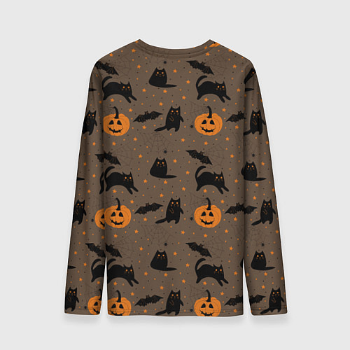 Мужской лонгслив Хэллоуин и кот / 3D-принт – фото 2
