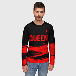 Лонгслив мужской Queen - red gradient посередине, цвет: 3D-принт — фото 2