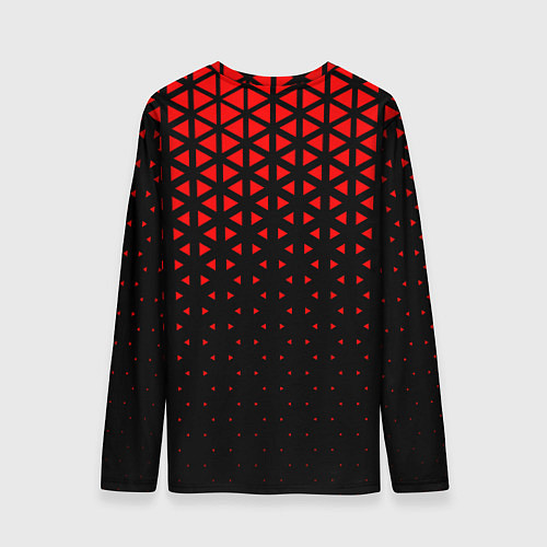 Мужской лонгслив Геометрический градиент - чёрно-красный / 3D-принт – фото 2