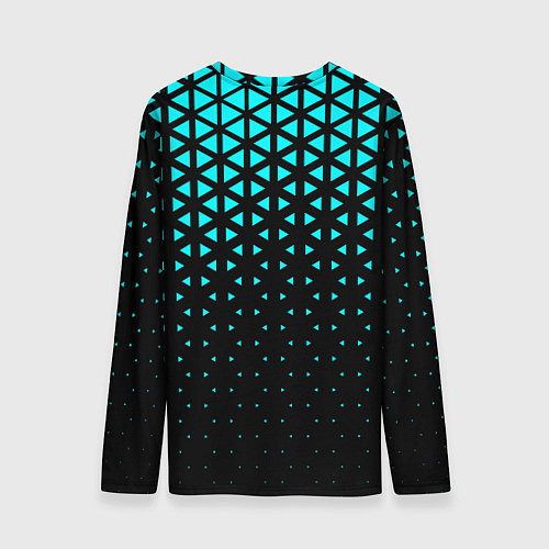 Мужской лонгслив Геометрический градиент - чёрно-синий / 3D-принт – фото 2