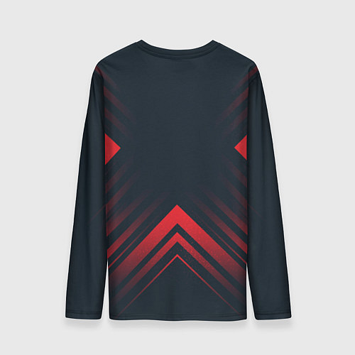 Мужской лонгслив Красный символ Deadlock на темном фоне со стрелкам / 3D-принт – фото 2