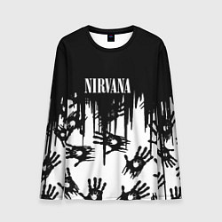 Мужской лонгслив Nirvana rok hand