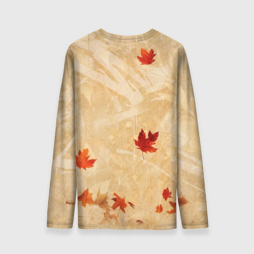 Мужской лонгслив Осенний лисёнок в шарфе / 3D-принт – фото 2