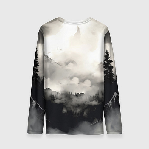 Мужской лонгслив Голова серого волка / 3D-принт – фото 2
