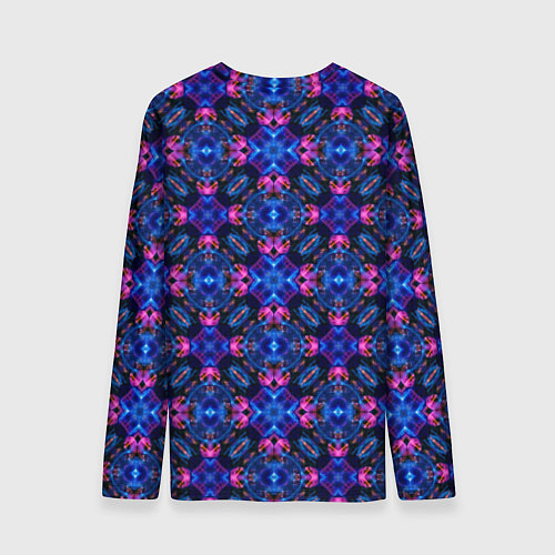 Мужской лонгслив Калейдоскопический узор синего и розового цвета / 3D-принт – фото 2