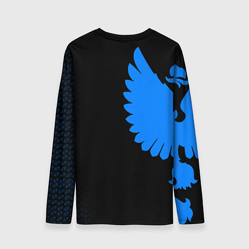 Мужской лонгслив Герб РФ синий / 3D-принт – фото 2