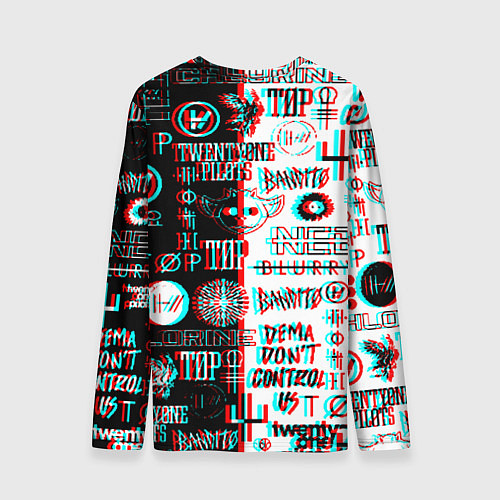 Мужской лонгслив Twenty one pilots glitch pattern / 3D-принт – фото 2