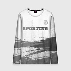 Лонгслив мужской Sporting - white gradient посередине, цвет: 3D-принт