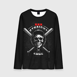 Лонгслив мужской Straight edge череп с битами, цвет: 3D-принт