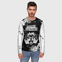 Лонгслив мужской Five Finger Death Punch рок пес, цвет: 3D-принт — фото 2