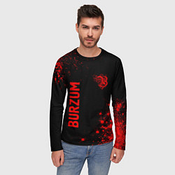Лонгслив мужской Burzum - red gradient вертикально, цвет: 3D-принт — фото 2