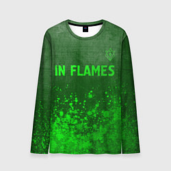 Мужской лонгслив In Flames - green gradient посередине