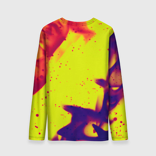 Мужской лонгслив Serious Sam flame yellow / 3D-принт – фото 2