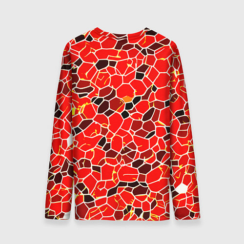 Мужской лонгслив Абстрактные плитки красные и чёрные / 3D-принт – фото 2