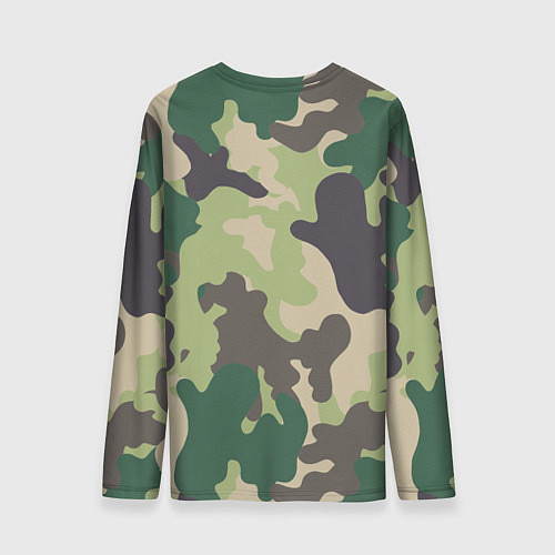 Мужской лонгслив Русский солдат с белой кошкой / 3D-принт – фото 2