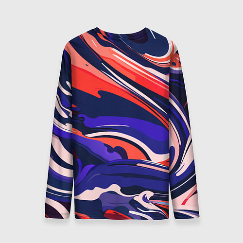 Мужской лонгслив Абстракция разводов разноцветная / 3D-принт – фото 2