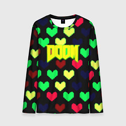 Лонгслив мужской Doom кислотные сердца, цвет: 3D-принт