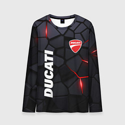 Лонгслив мужской Ducati - плиты с эффектом свечения, цвет: 3D-принт