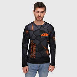 Лонгслив мужской KTM - плиты с эффектом свечения, цвет: 3D-принт — фото 2