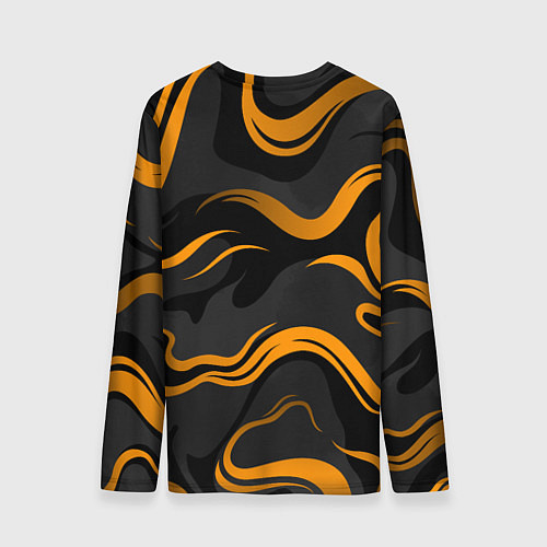 Мужской лонгслив Zeekr - оранжевые волны / 3D-принт – фото 2