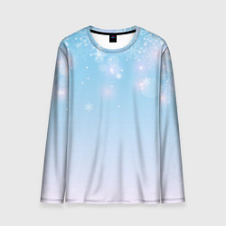 Мужской лонгслив Зимний градиент со снежинками