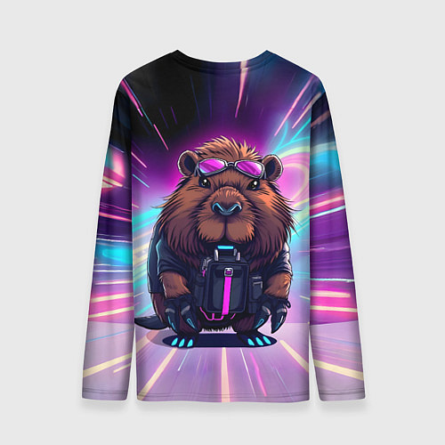Мужской лонгслив Капибара нео / 3D-принт – фото 2