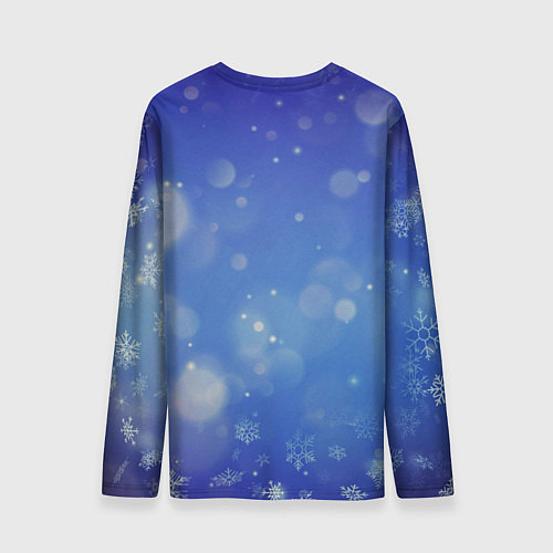 Мужской лонгслив Санта ест печенье с молоком / 3D-принт – фото 2