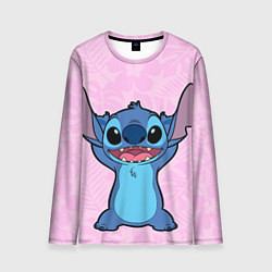 Лонгслив мужской Stitch on a pink background, цвет: 3D-принт