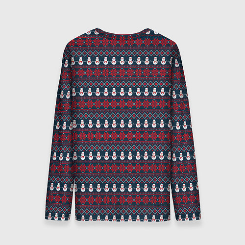 Мужской лонгслив Снеговик и снежинки / 3D-принт – фото 2