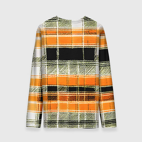 Мужской лонгслив Белые полосы на чёрно-жёлтом фоне / 3D-принт – фото 2