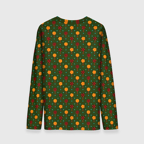Мужской лонгслив Праздничные леденцы / 3D-принт – фото 2