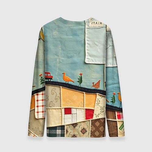 Мужской лонгслив Детский пэчворк / 3D-принт – фото 2